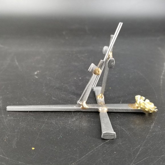 Handmade Metal Cross Gun Grave 2nd Amend Welded Decor Silver Gold Small 4.5" - Picture 2 of 9